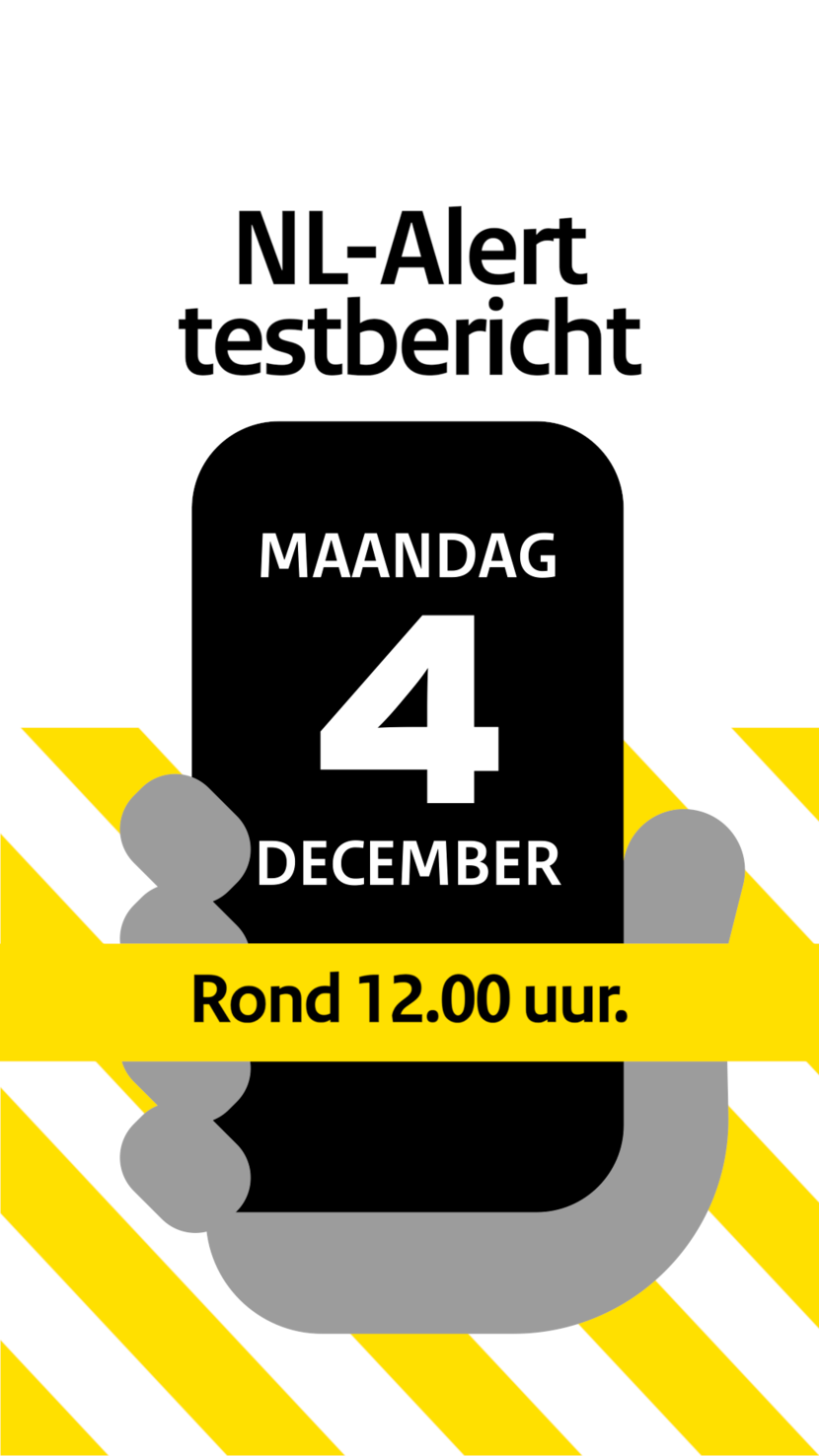 Aankondiging NL-Alert testbericht op 4 december rond 12:00